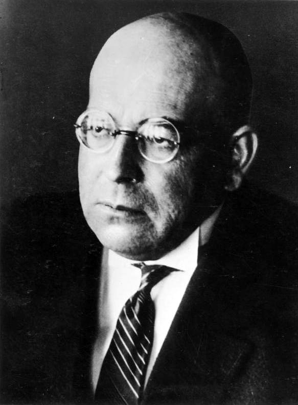 Eine Schwarzweiß-Porträt von Oswald Spengler