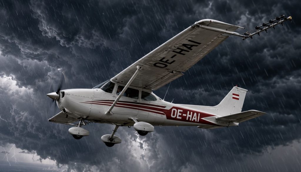 Das Bild zeigt einen Hagelflieger
